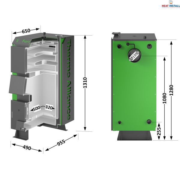 Котел твердопаливний сталевий Thermo Alliance Ferrum Plus V 4.0 FSF+ 20 SD00051321 фото