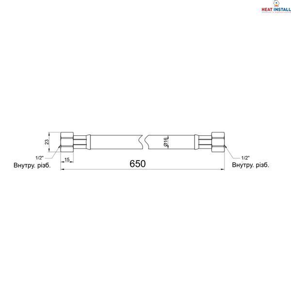 Шланг для газу чорний Thermo Alliance Standart 1/2" ВВ 50 см SD91G50 SD00055006 фото