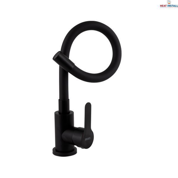 Змішувач для кухні Brinex Pure 015F3 з гнучким виливом Black Matt BRIPUR015F3BLM SD00053185 фото