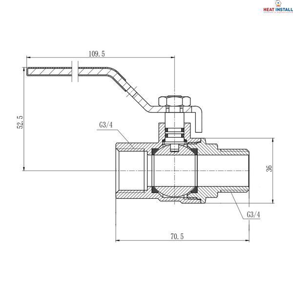 Кран кульовий Thermo Alliance Forte 3/4" ВЗ для газа (ручка) SF605G20 SD00010574 фото