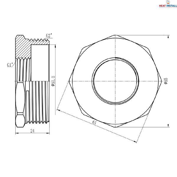 Футорка Thermo Alliance Forte 2"х1" ЗВ SF3745025 SD00002739 фото
