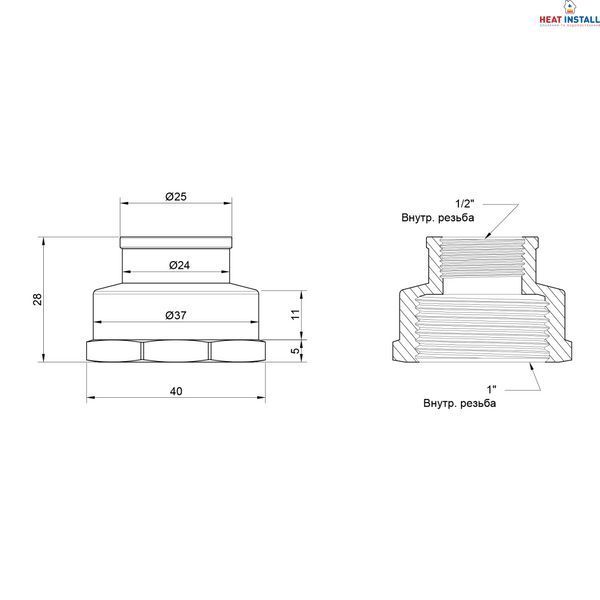 Муфта Icma 1/2"х1" ВР №1214 SD00030488 фото