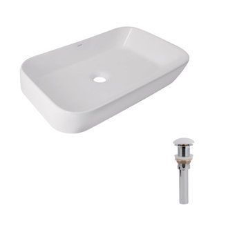 Комплект Qtap Scorpio: Раковина накладна 550x390x120 мм, White, прямокутна + Донний клапан Pop-up PU02 SD00054587 фото