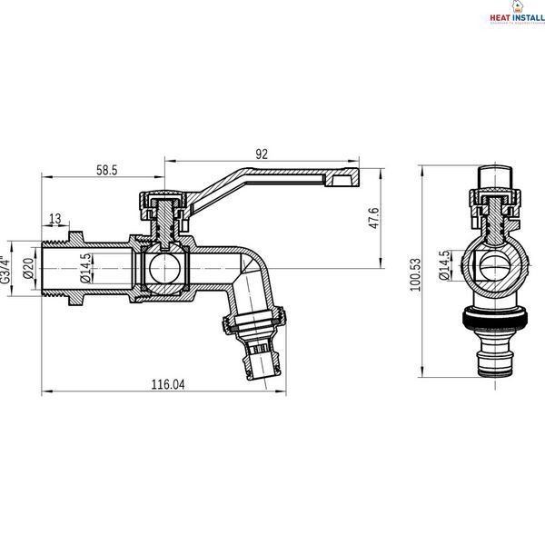 Кран кульовий для поливу Thermo Alliance Forte 3/4"З незамерзаючий TAF141W20 SD00054681 фото