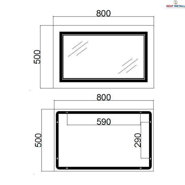 Дзеркало Qtap Cardinal (CA1) 800х500 з LED-підсвічуванням Touch, з антизапотіванням, з димером, рег. темп. кольору (3000-6500K) Reverse QT0478C5080 SD00052322 фото