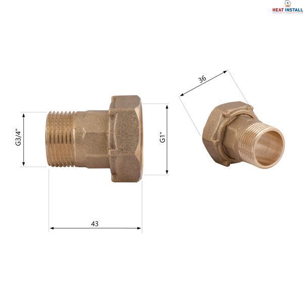 Комплект Thermo Alliance Standart 3/4"З х 1"В для лічильника SD42920 SD00047942 фото