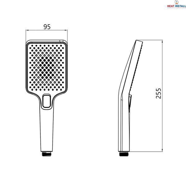 Лійка для ручного душу Qtap Rucni 140x95 мм прямокутна QTRUC125CRM45958 Chrome SD00052082 фото