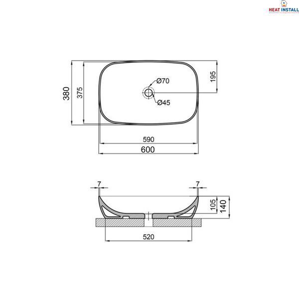 Раковина-чаша Qtap Cardinal 600х380х140 мм White QT04116257W SD00053607 фото