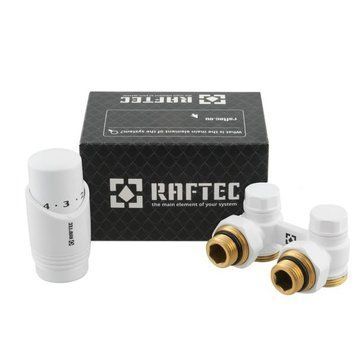 Термокомплект нижнього підключення кутовий з термоголовкою Raftec WHITE DAHU11-W 98646 фото
