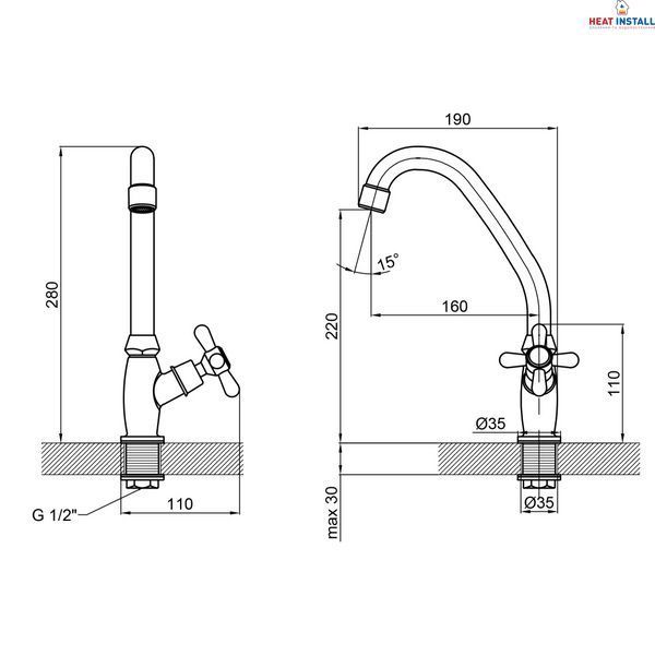 Монокран для кухні Lidz Dominox 269F LDDOM269FCRM35533 Chrome SD00041636 фото