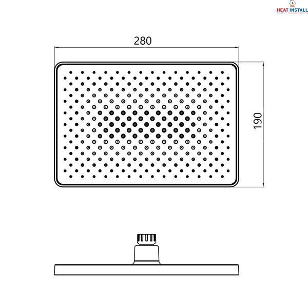 Лійка для верхнього душу Qtap Hlavova 280x190 мм прямокутна QTHLA107CRM45946 Chrome SD00052070 фото