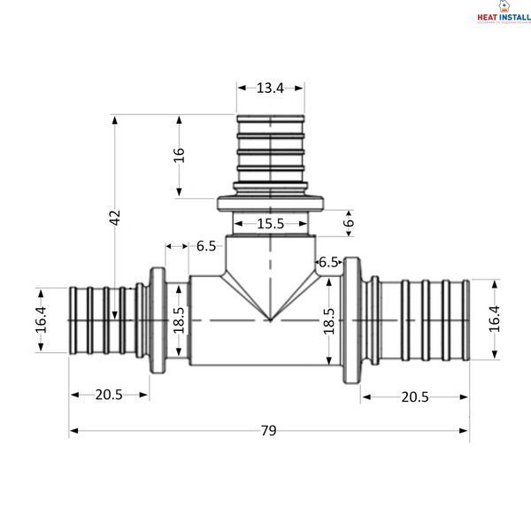 Трійник натяжний Icma №1039 d20х16х20 851039GWBOGW05 SD00053898 фото