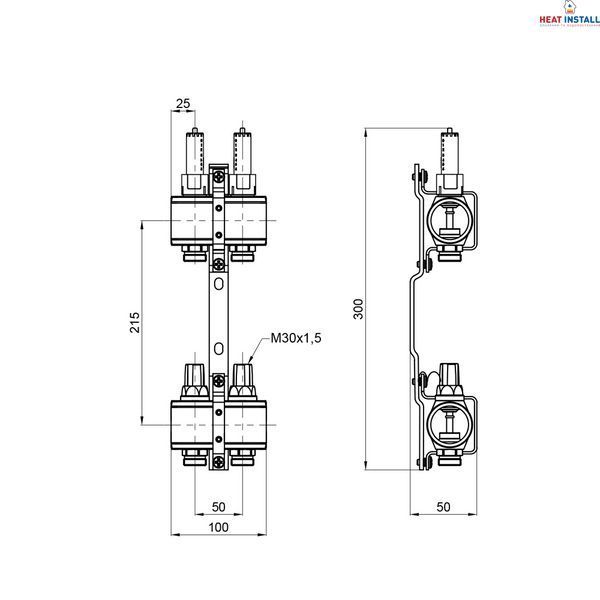 Колектор з витратомірами Thermo Alliance Forte 1" 2 виходи SF001W2 SD00039941 фото