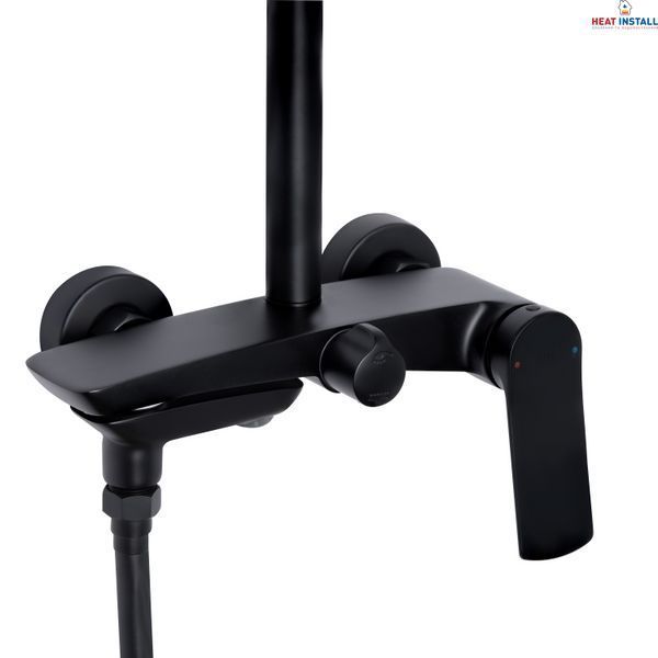 Душова система універсальна Qtap Slavonice на три споживача (з виливом) QTSLA111BLM45911 Black Matt SD00052035 фото