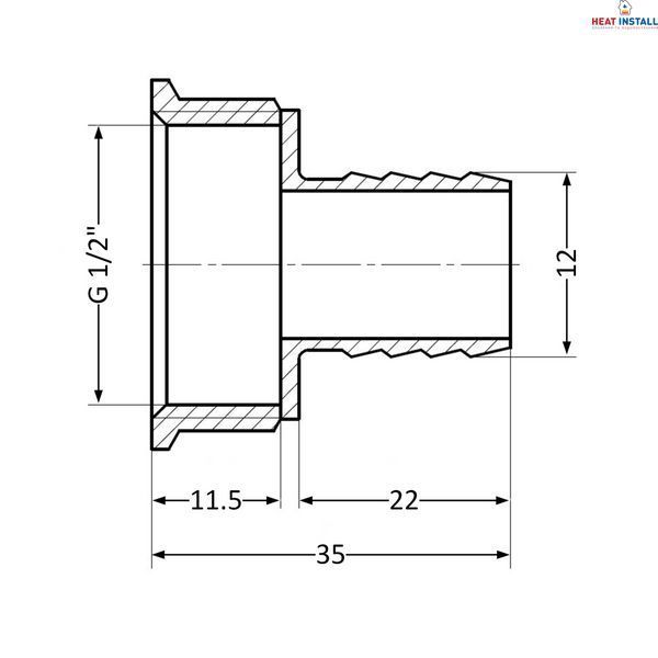 Штуцер Thermo Alliance Standart 12х1/2" ВР SD4261512 SD00047922 фото