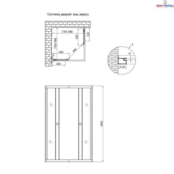 Душова кабіна Lidz Wawel SC80x80.SAT.LOW.GR, скло тоноване 4 мм без піддона SD00047621 фото