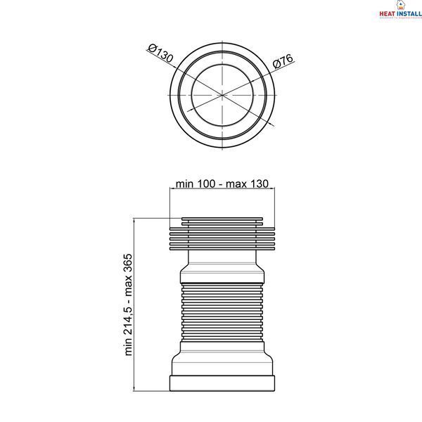 Гнучка труба для унітаза Lidz (WHI) 60 01 G001 00 довжина 370 мм SD00042770 фото