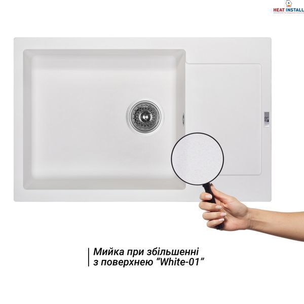 Кухонна мийка Lidz 781x510/200 WHI-01 (LIDZWHI01781510200) SD00044537 фото