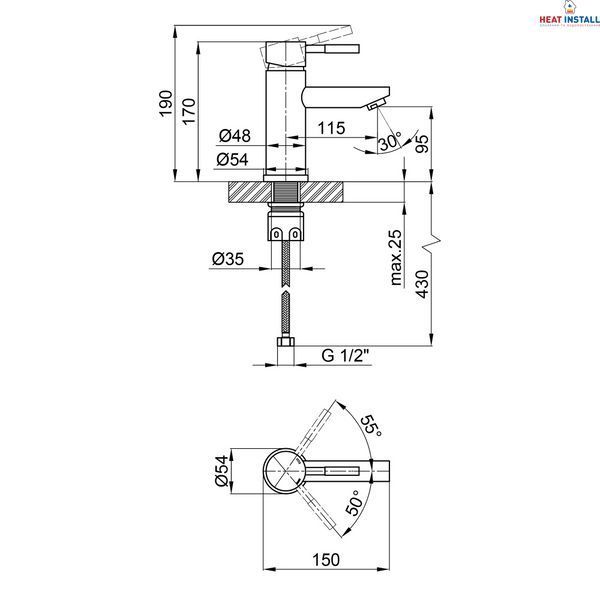 Змішувач для раковини Lidz Aria 001F (k35) LDARI001FNKS34937 Nickel SD00041041 фото