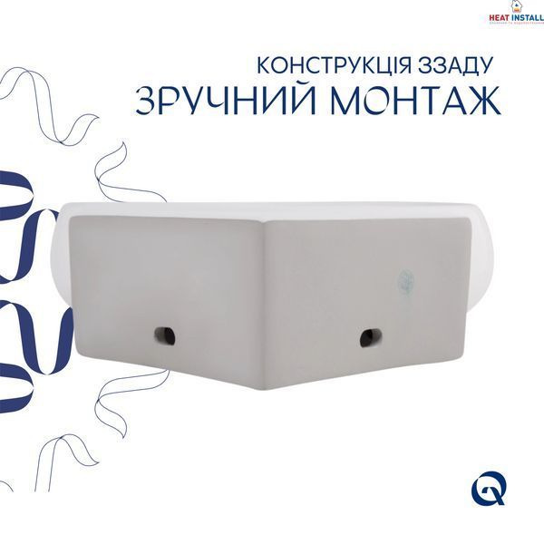 Комплект Qtap Leo N: Раковина підвісна угловая овальна 380x360x130 мм WHITE + Донний клапан PU02O SD00053455 фото