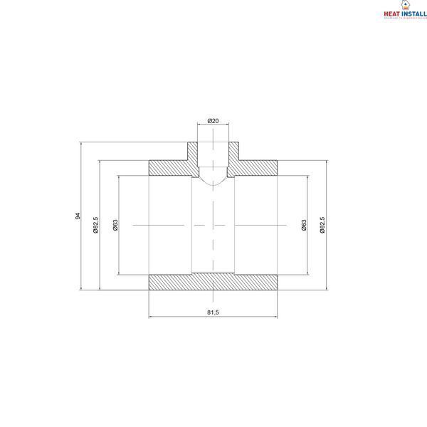 Трійник PPR Thermo Alliance 63х20х63 SD00029369 фото