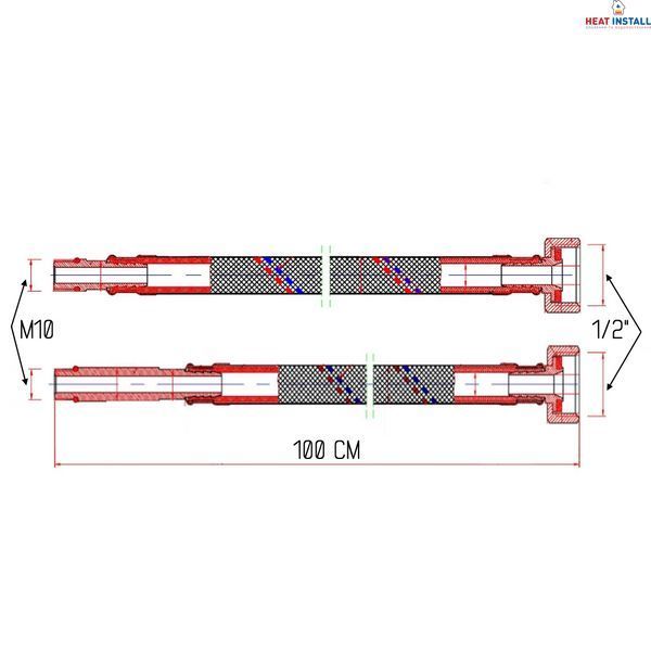 Гнучка підводка для змішувача Thermo Alliance Forte М10 100 см SF380W100 SD00002762 фото
