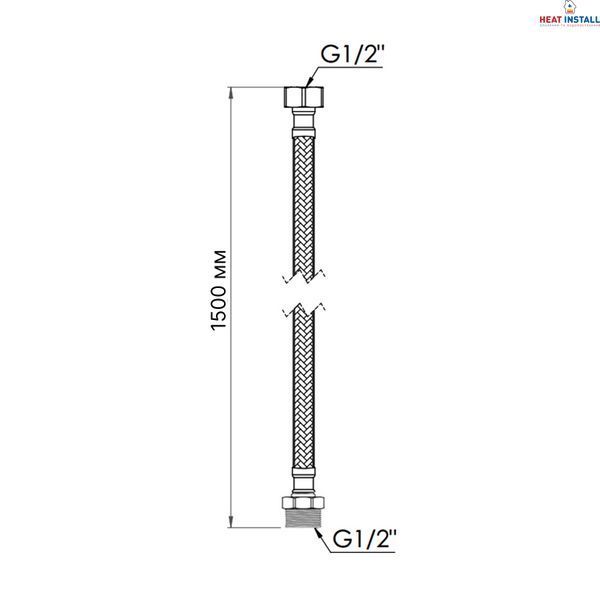 Шланг для води Thermo Alliance Standart 150 см NYLON 1/2"x1/2" ВЗ TAS388W150 SD00052993 фото