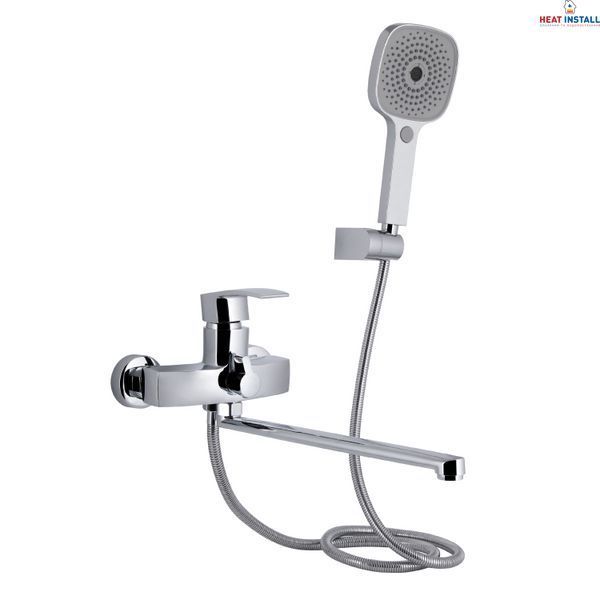 Змішувач для ванни Qtap Swan Eco з довгим поворотним виливом (з душовим гарнітуром) QTSWA2601CRM45533 Chrome SD00051657 фото