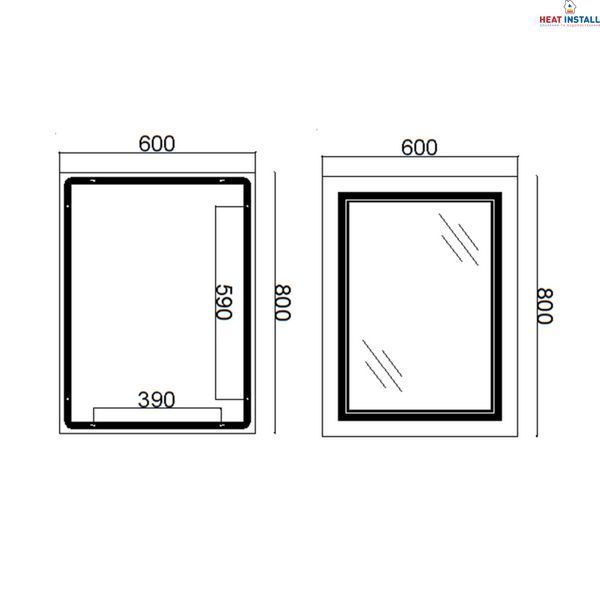 Дзеркало Qtap Cardinal 600х800 з LED-підсвічуванням Touch, з антизапотіванням, з димером, рег. темп. кольору (3000-6500K) QT0478C6080 SD00052325 фото