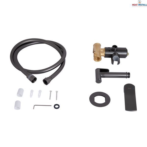 Набор для гігієнічного душу Qtap Slavonice округлий QTSLA262GMB45916 Gunmetal Black PVD SD00052040 фото