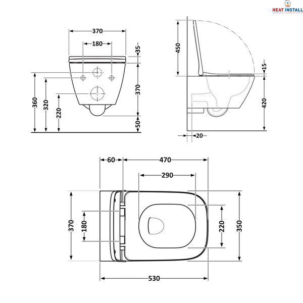 Унітаз підвісний Qtap Gemini безободковий з сидінням Soft-close QT2533076EUQMB SD00051555 фото
