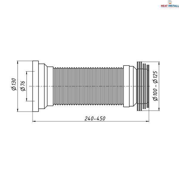Гнучка труба для унітаза Lidz (WHI) 60 01 G001 01 довжина 450 мм SD00042771 фото