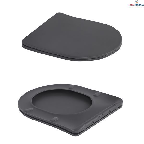 Унітаз підвісний Qtap Robin Ultra Quiet 520&times;365&times;340 мм, Anthracite, з сидінням Slim Duroplast / Soft-close / Quick Release QTROB26AN48995 SD00055119 фото