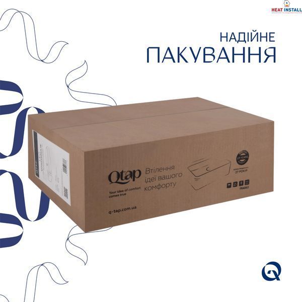 Комплект Qtap Leo: Раковина підвісна овальна ліва 430x285x160 мм White + Донний клапан PU02O SD00053456 фото