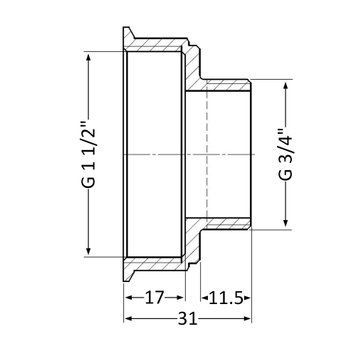 Перехідник Thermo Alliance Standart 1&nbsp;1/2"х3/4" ВЗ SD4094020 SD00047833 фото