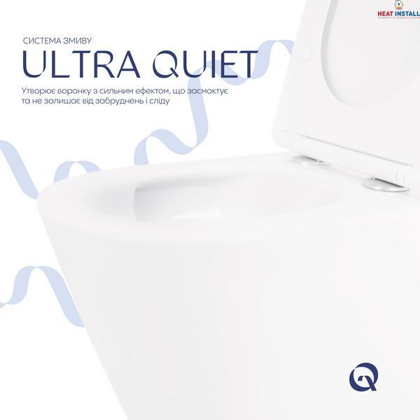 Унітаз підвісний Qtap Swan безободковий Ultra Quiet з сидінням Soft-close QT16335179W SD00050900 фото