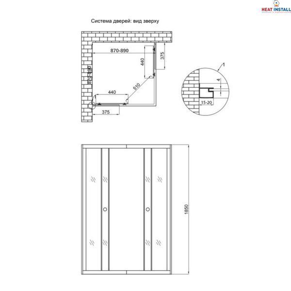 Душова кабіна Lidz Wawel SC90x90.SAT.LOW.GR, скло тоноване 4 мм без піддона SD00047623 фото