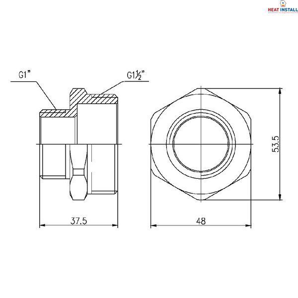 Ніпель редукційний Thermo Alliance Forte 1&nbsp;1/2х1" SF3594025 SD00002576 фото