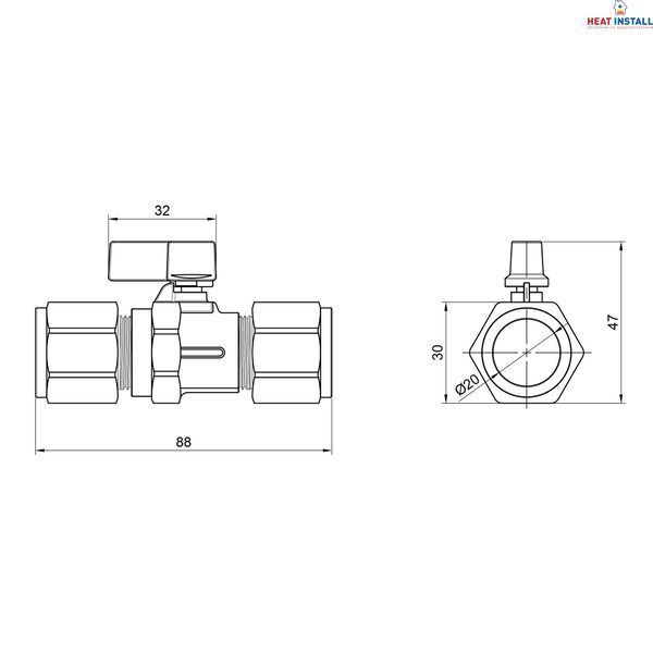 Кран кульовий обтискний Thermo Alliance Forte 20 SF263W20 SD00023059 фото