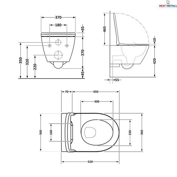 Унітаз підвісний Qtap Robin Ultra Quiet 520&times;365&times;340 мм, Marble, з сидінням Slim Duroplast / Soft-close / Quick Release QTROB26MR48998 SD00055122 фото