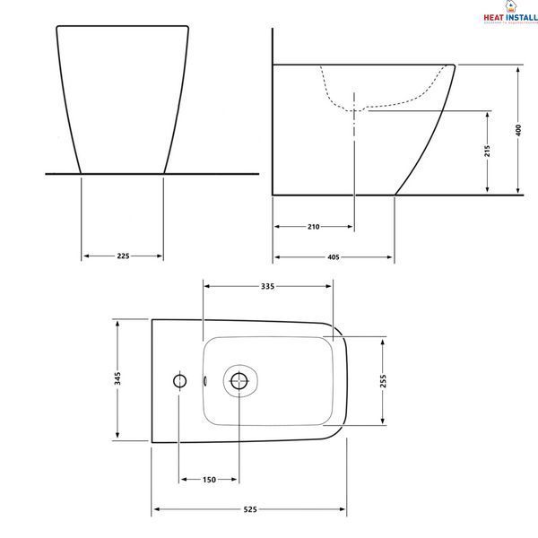 Біде підлогове Qtap Cardinal 520&times;345&times;400 мм, White QTCAR29W49031 SD00055155 фото