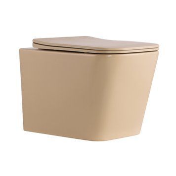 Унітаз підвісний Qtap Tern Ultra Quiet 520&times;345&times;325 мм, Beige, з сидінням Slim Duroplast / Soft-close / Quick Release QTTER26SB49001 SD00055125 фото