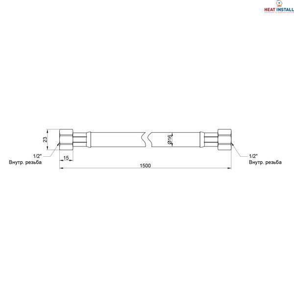 Шланг для газу Thermo Alliance Standart чорний 1/2" ВВ 120 см SD91G120 SD00011004 фото