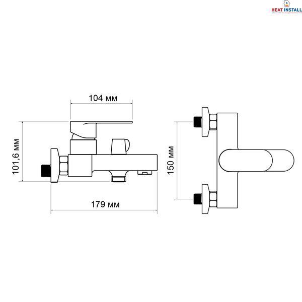 Змішувач для ванни Lidz Arrow 0061 (з душовим гарнітуром) (k35) LDARR0061CRM44956 Chrome SD00051080 фото