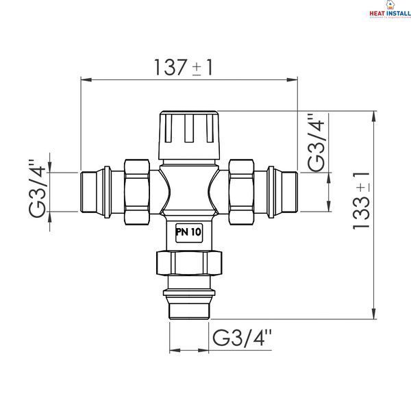 Змішувач термостатичний Thermo Alliance Forte 3/4" SF010W20 SD00039981 фото