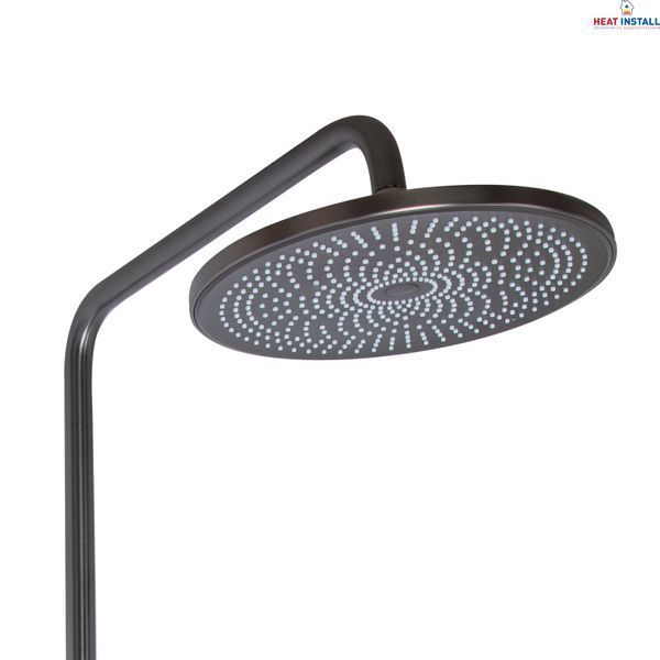 Душова система універсальна Qtap Slavonice на три споживача (з виливом) QTSLA111GMB45910 Gunmetal Black PVD SD00052034 фото