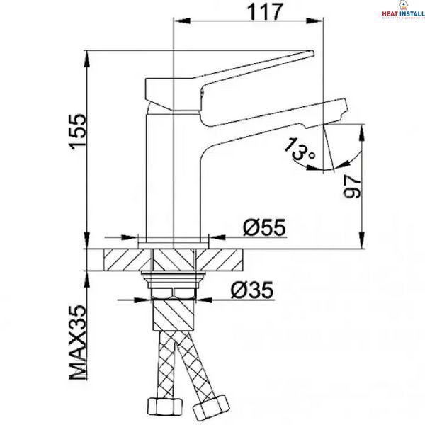 Змішувач для умивальника Frap F1062, чорний 1042381 фото