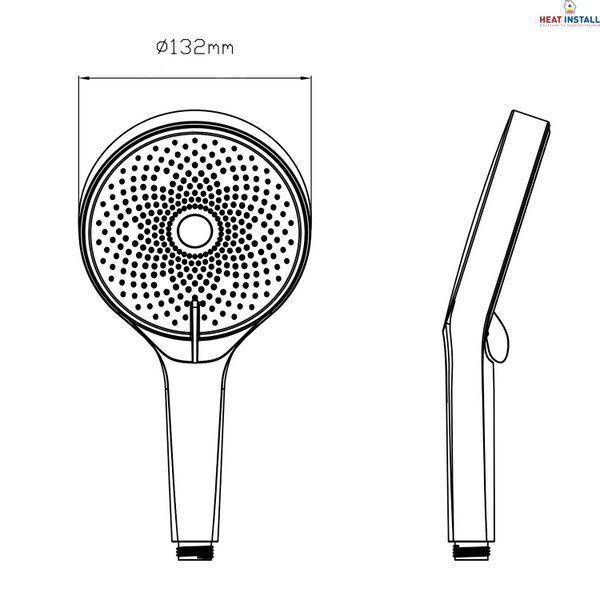 Лійка для ручного душу Qtap Rucni D 130 мм округла QTRUC125BLM45953 Black Matt SD00052077 фото