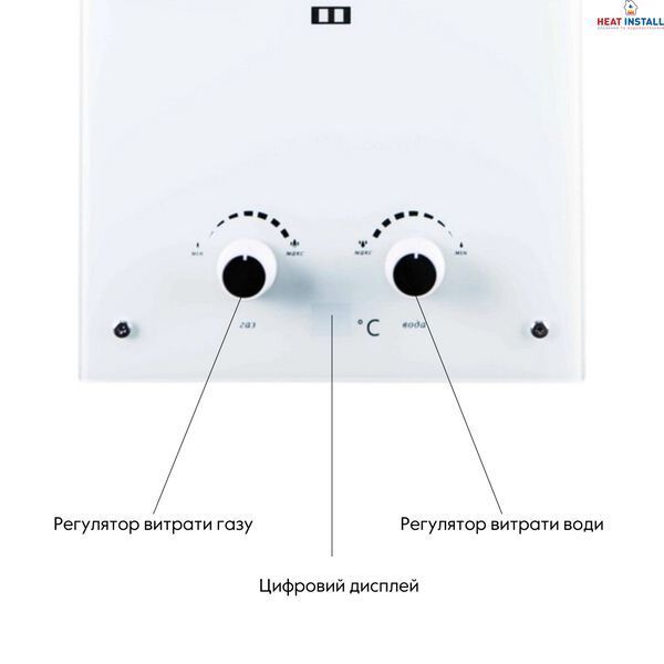 Колонка газова димохідна Thermo Alliance JSD20-10GE 10 л панель скляна White SD00030726 фото
