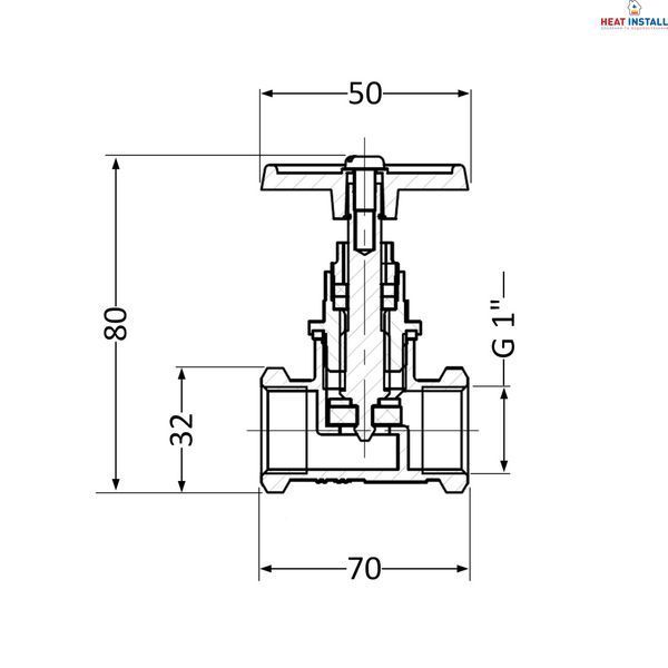 Вентиль латунний SD 25х1" ВР (YA) SD00052117 фото
